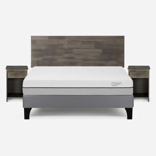 Cama Europea Rosen Pratta / 2 Plazas / Base Normal + Set De Maderas Tabor Grafito