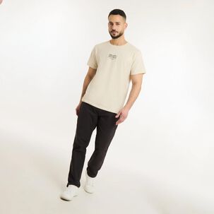 Polera Slim Manga Corta Cuello Redondo Hombre Az Black