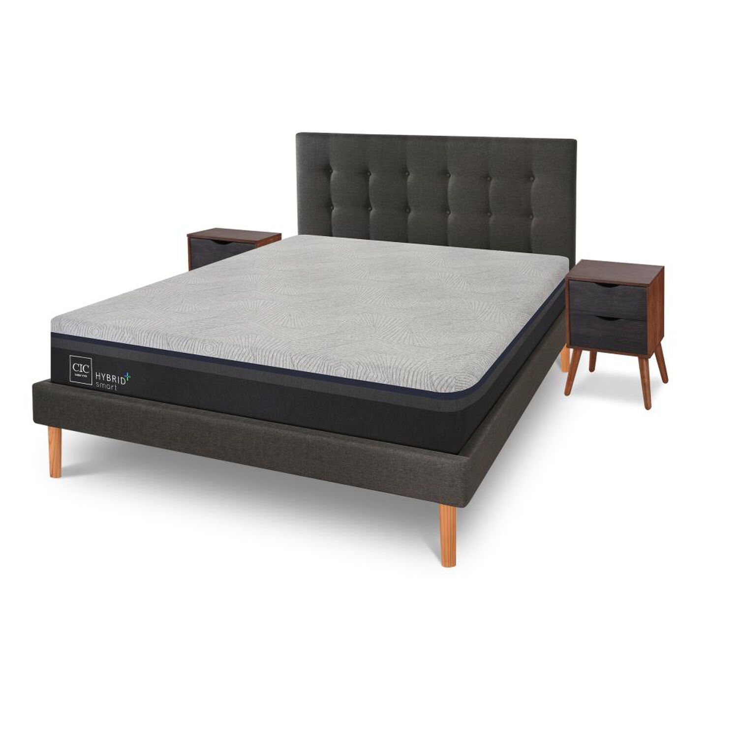Cama Europea Cic Hybrid Plus / King / Base Normal + Veladores image number 4.0