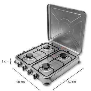Cocina Encimera A Gas Licuado 4 Platos Gris
