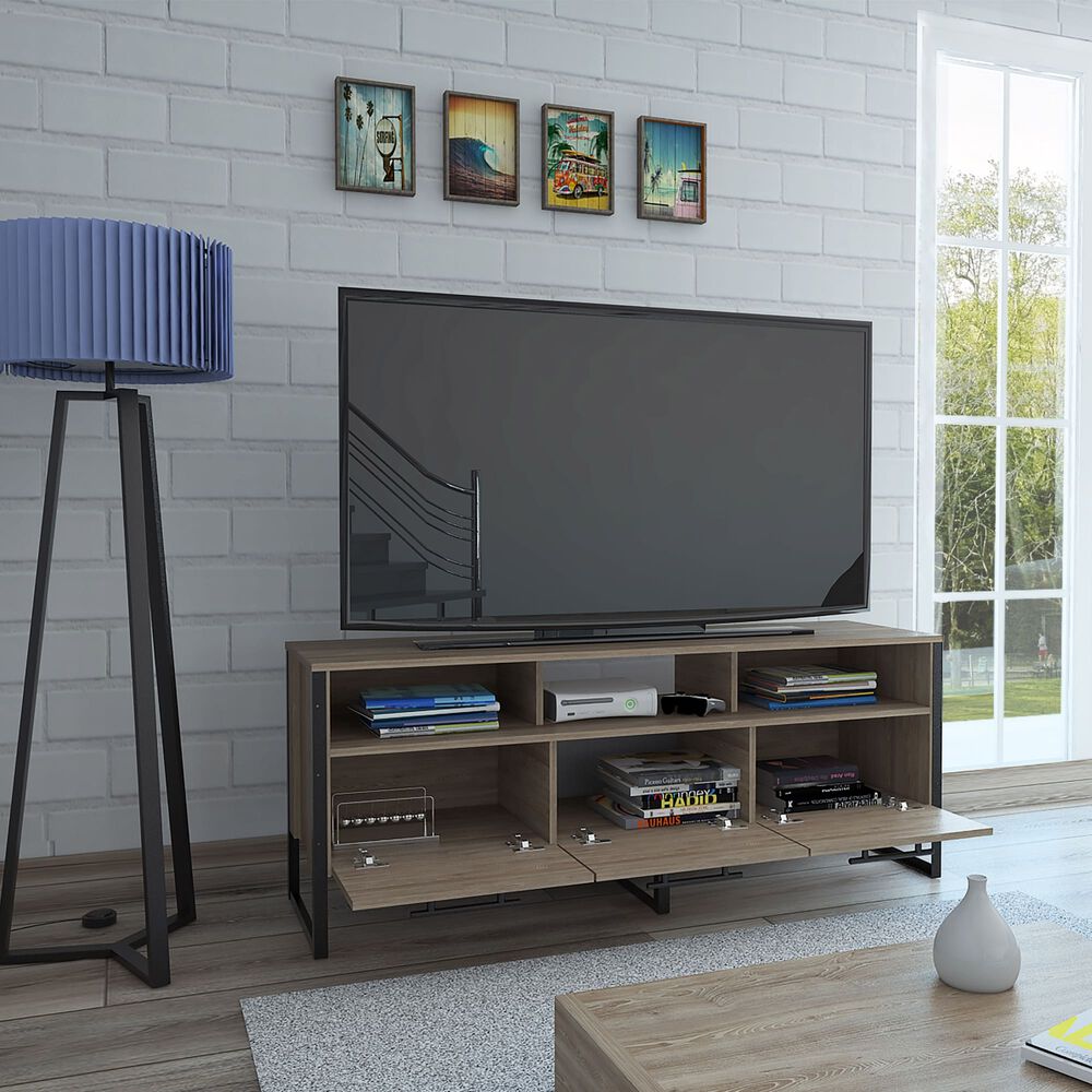 Rack Tv 60" Con 3 Puertas Y 3 Repisas Fm-009c - Cafe Claro image number 5.0