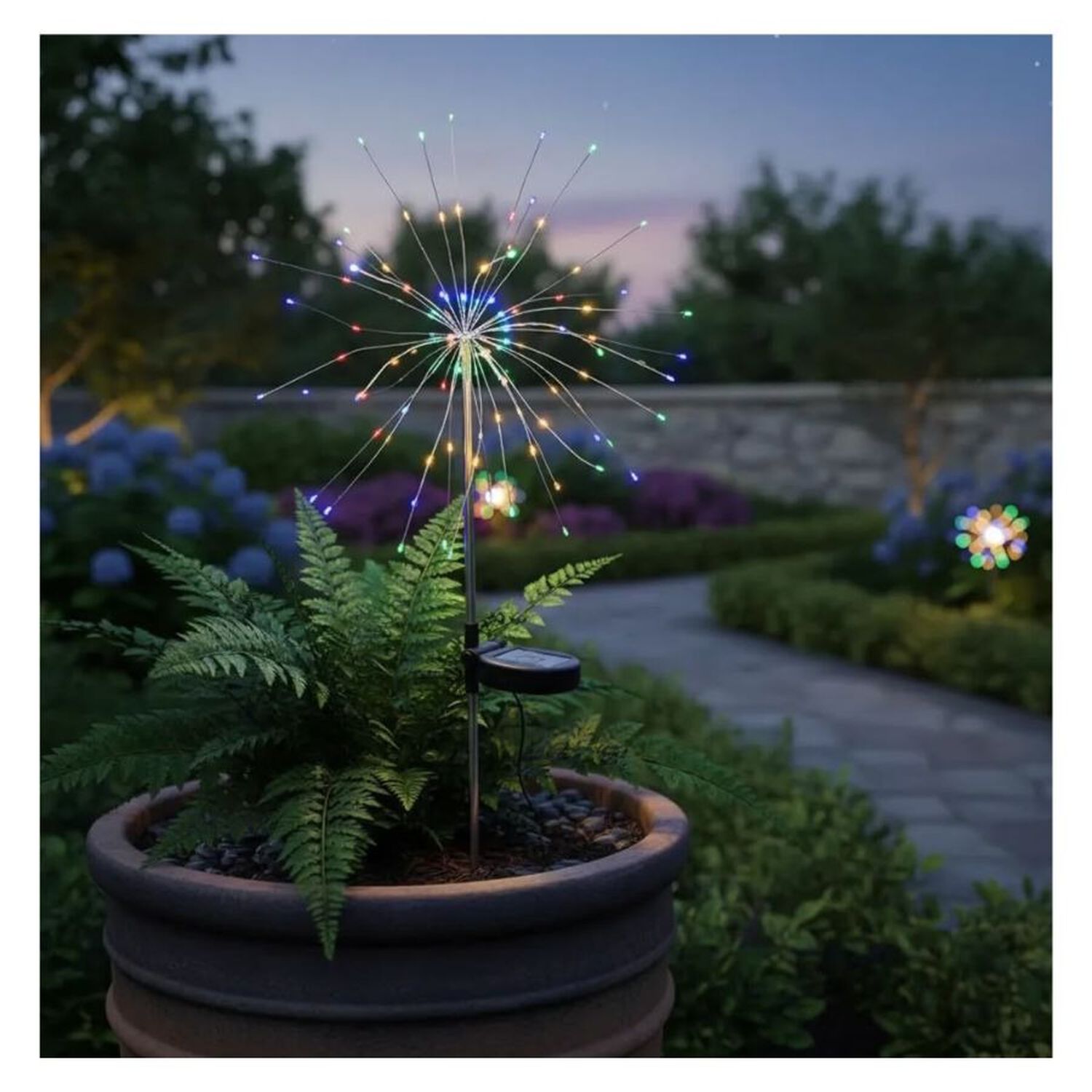 Pack 2 Luces Solares Led Exterior Fuego Artificial Jard&iacute;n image number 3.0