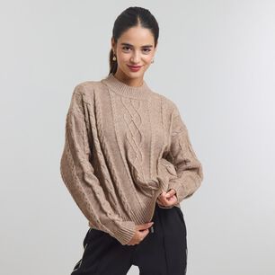 Sweater Melange Manga Larga Cuello Redondo Mujer Freedom