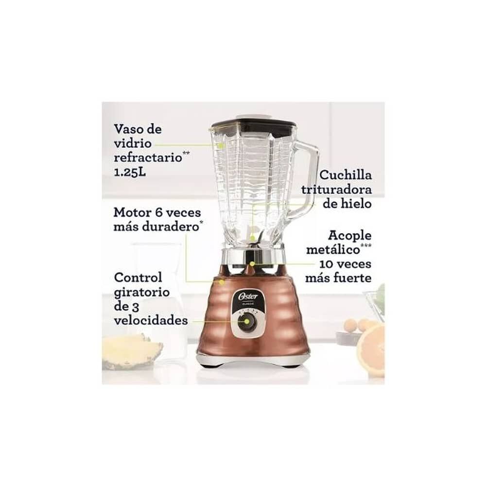 Licuadora Cl&aacute;sica Oster Cobre Con Perilla Ergon&oacute;mica De 3 Velocidades Blst4128 image number 2.0