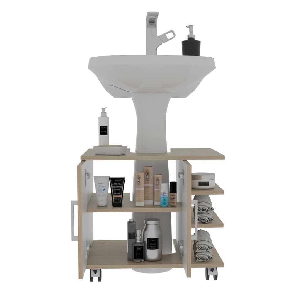 Mueble Ba&ntilde;o 2 Puertas Fm-003c Caf&eacute; Claro image number 2.0