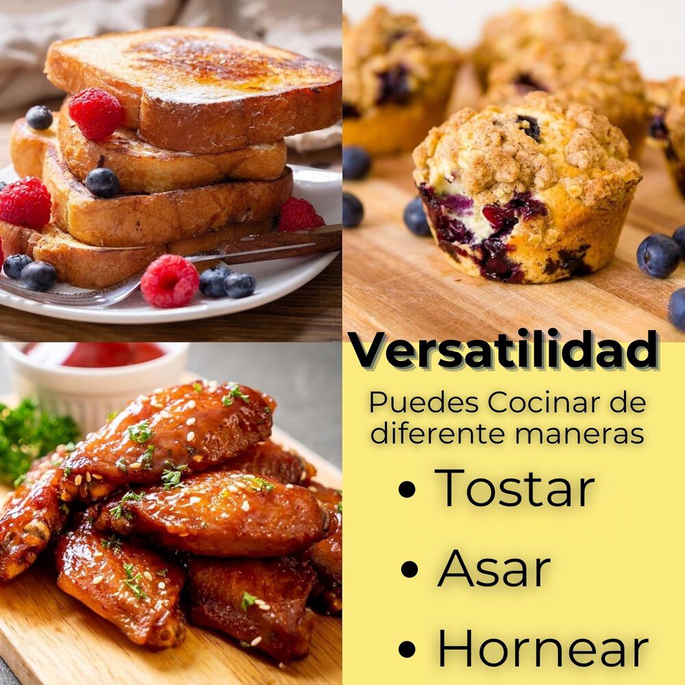 Mini Horno Eléctrico De Mesa 7 Litros Hornear Asar Y Tostar image number 6.0