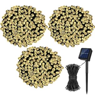 Set 3 Luces Guirnalda Navidad Solar 200 Led Calida 20m Hogar Set 3 Luces Guirnalda Navidad Solar 200 Led Calida 20m Hogar