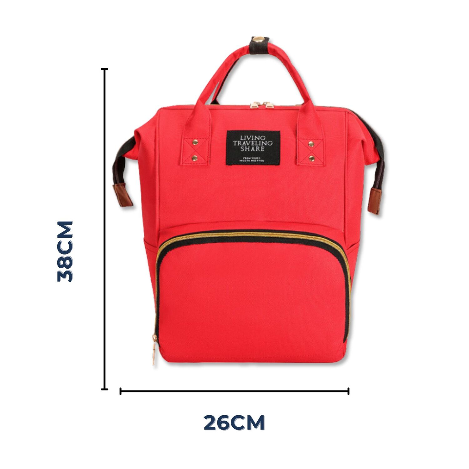 Mochila Maternal Bolso Pa&ntilde;alera Nylon Beb&eacute; Dise&ntilde;o Unicolor T&eacute;rmica E Impermeable Dark Red image number 2.0