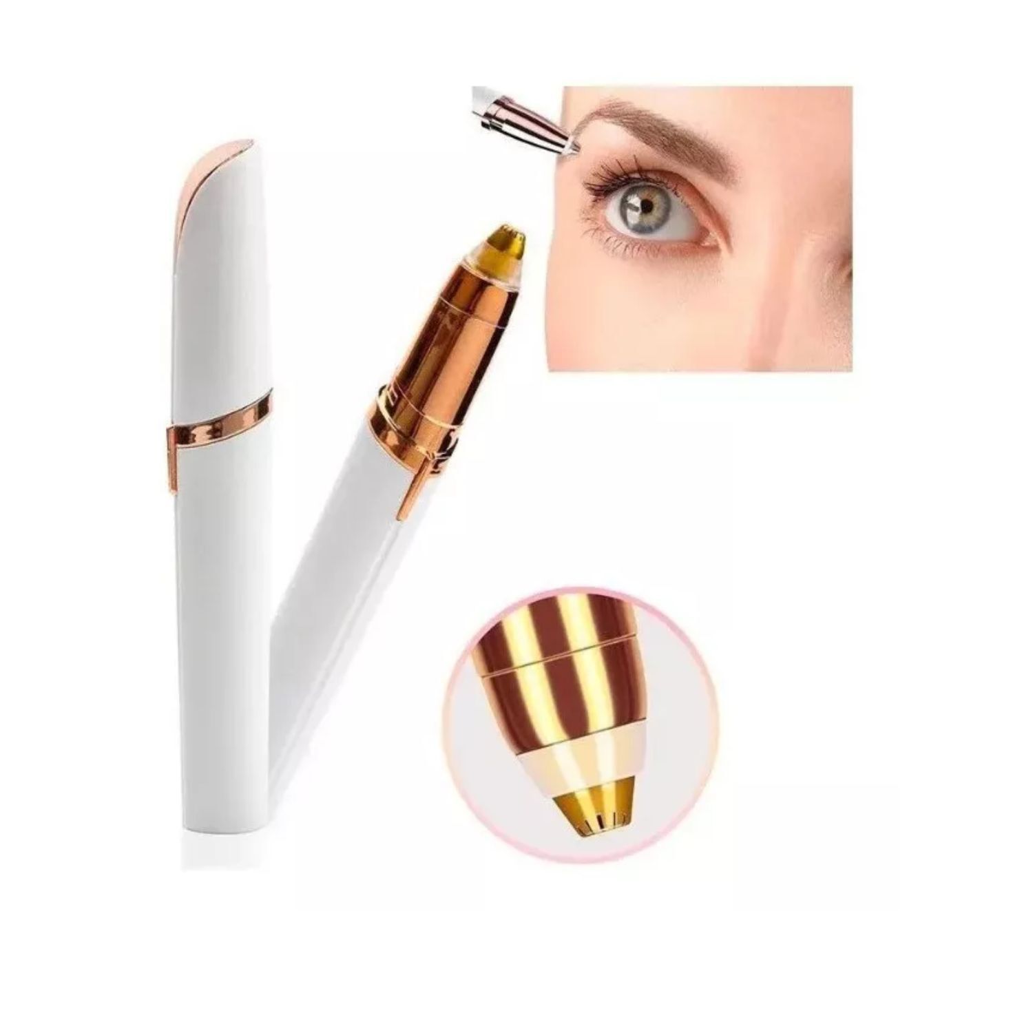Depiladora Port&aacute;til Cejas Recargable 13cm Eficaz Blanca image number 3.0