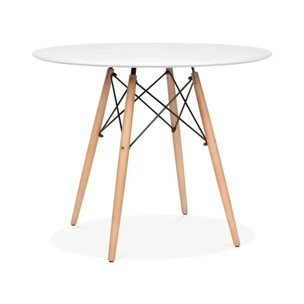 Comedor Mesa Eames Blanca 80cm + 4 Sillas Panal Negro image number 2.0