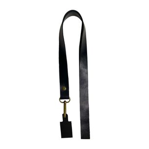 Lanyard De Cuero Negro Tratur