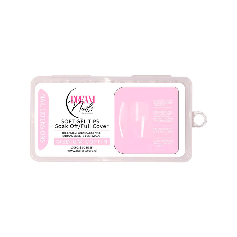 Tips Uñas Soft Gel Dream Nails Medium Coffin 120 Unidades image number 0.0