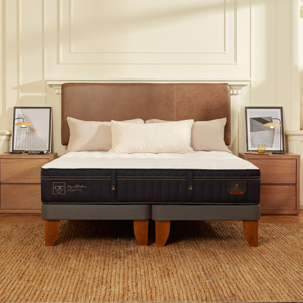 Cama Europea Cic Super Premium / 2 Plazas / Base Dividida + Respaldo image number 9.0