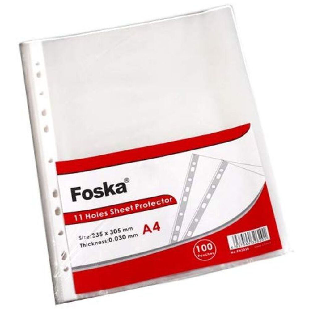 Fundas Para Hojas Tama&ntilde;o A4 100 Eh303a4-40 Unidades Foska image number 1.0