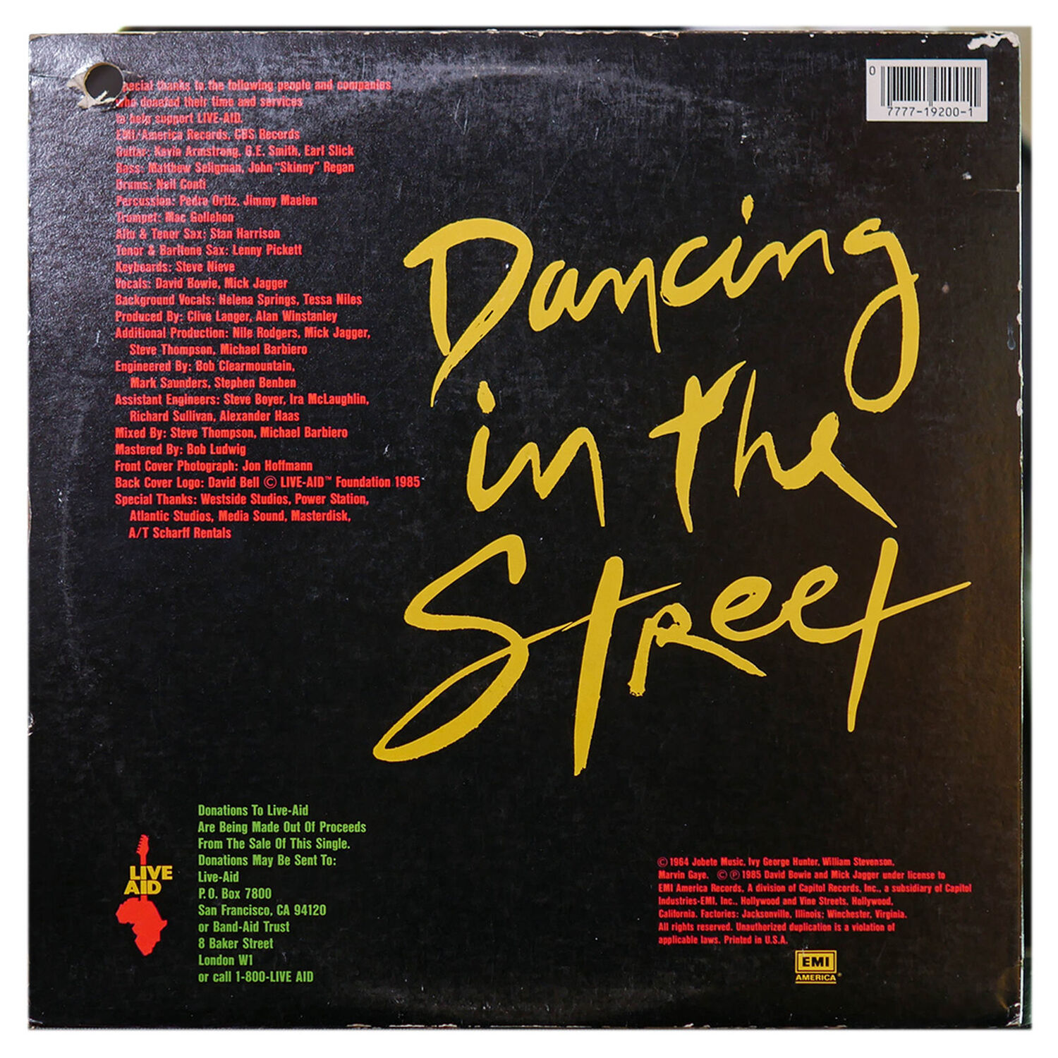 David Bowie Ft. Mick Jagger - Dancing In The Streets | 12" Maxi Single Usado image number 0.0