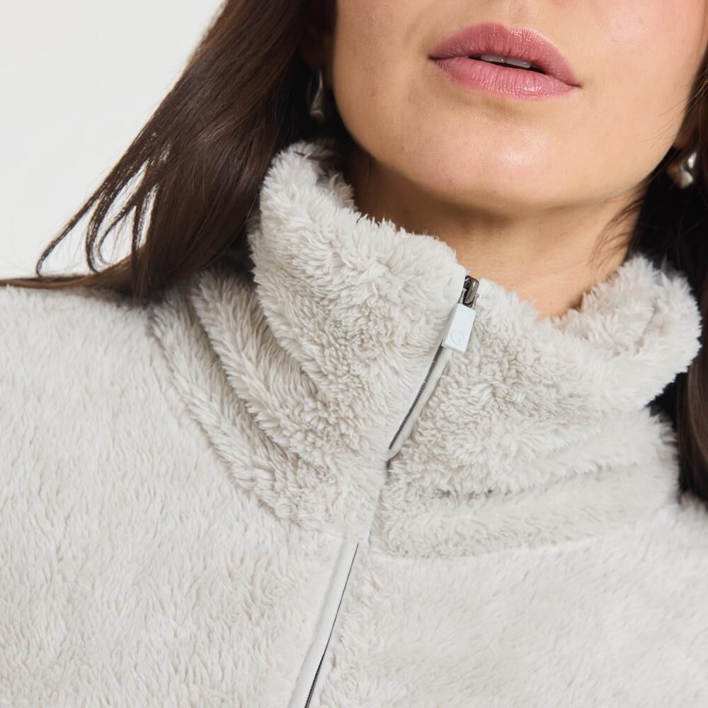 Polerón Regular Fleece Cuello Alto Medio Cierre Mujer Geeps image number 4.0