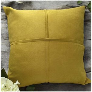 Pack De 02 Fundas De Coj&iacute;n De Semicuero Sint&eacute;tico 50x50 Cm Mostaza