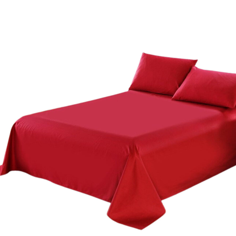 Juego De Sabanas De Genero Microfibra 2 Plazas + 2 Fundas Almohadas 50cm X 70cm Color Rojo image number 0.0