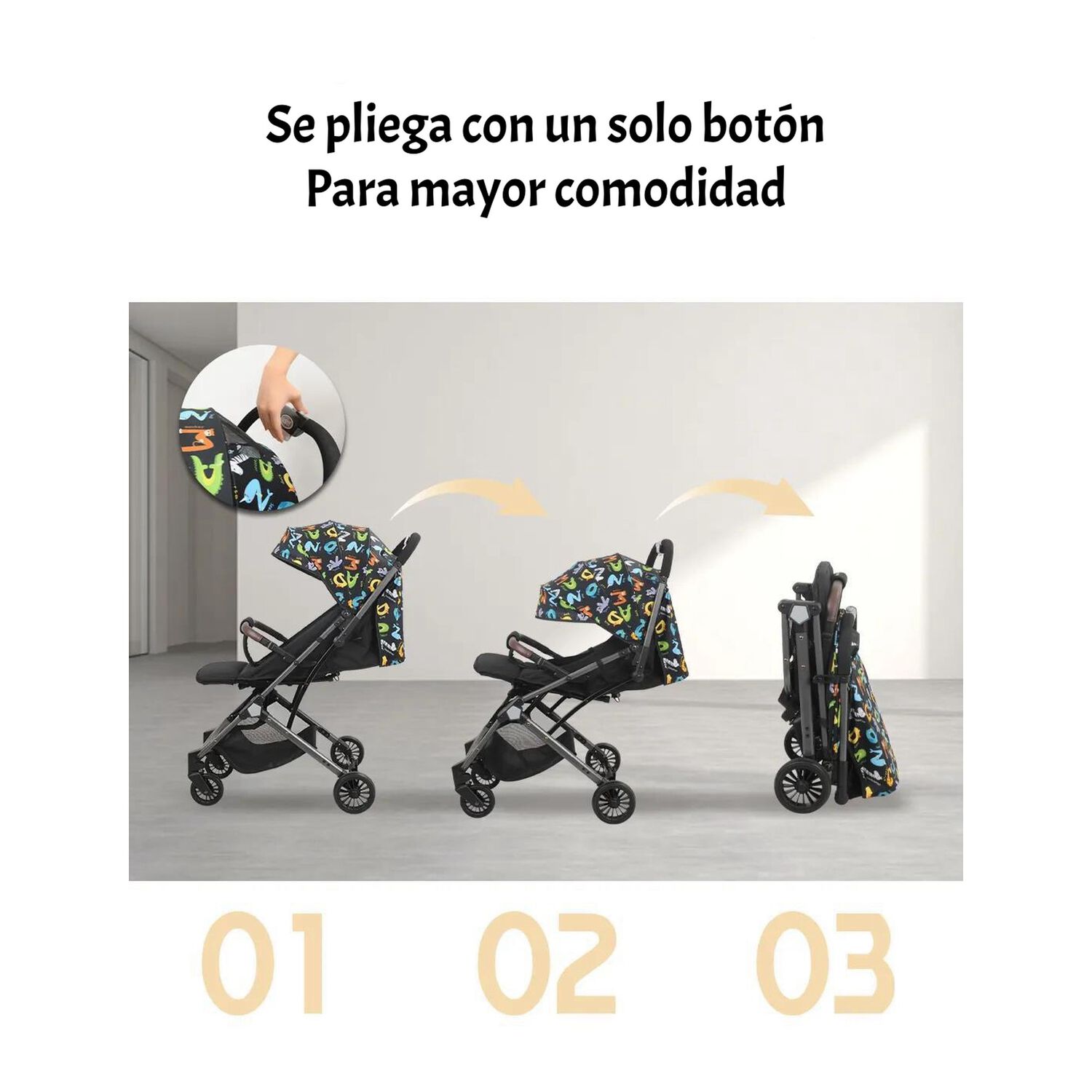 Coche De Paseo Tipo Maleta 0-3 A&ntilde;os Milan Gris By Lubabycas image number 3.0