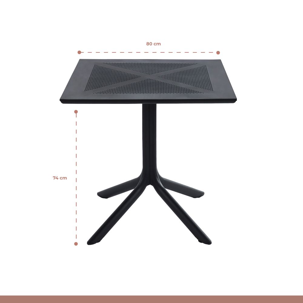 Mesa Restaurant 80x80 Polipropileno + 4 Sillas Tolix - Negra image number 4.0
