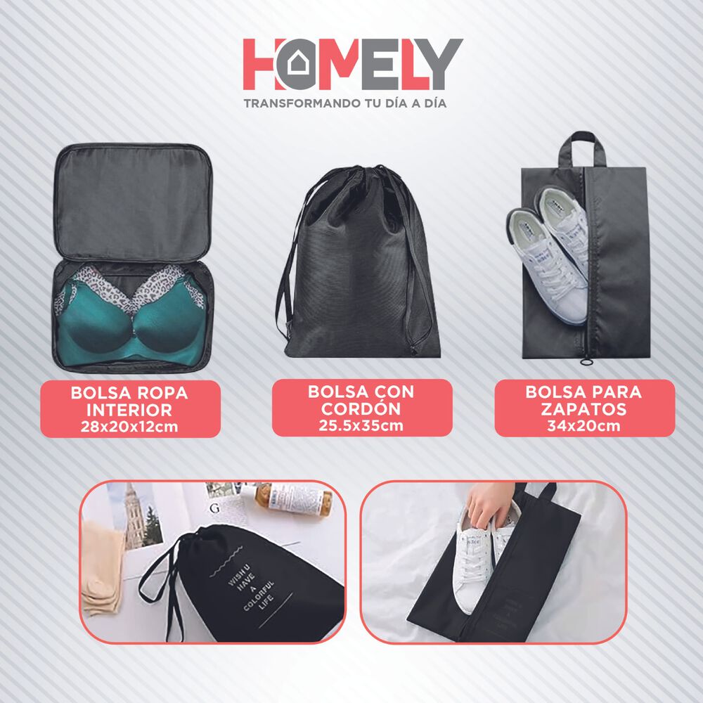 Bolsas Organizadoras Maleta Viaje Homely Set 8 Bolsas image number 5.0