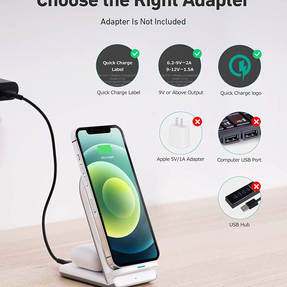 Aukey Estación De Carga Carga Rápida 2 En 1 Con Soporte Blanco - Lc-a2b-w image number 3.0