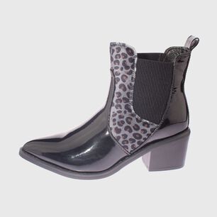 Bot&iacute;n Animal Print Negro V&iacute;a Franca Art. 52105b30421hblack