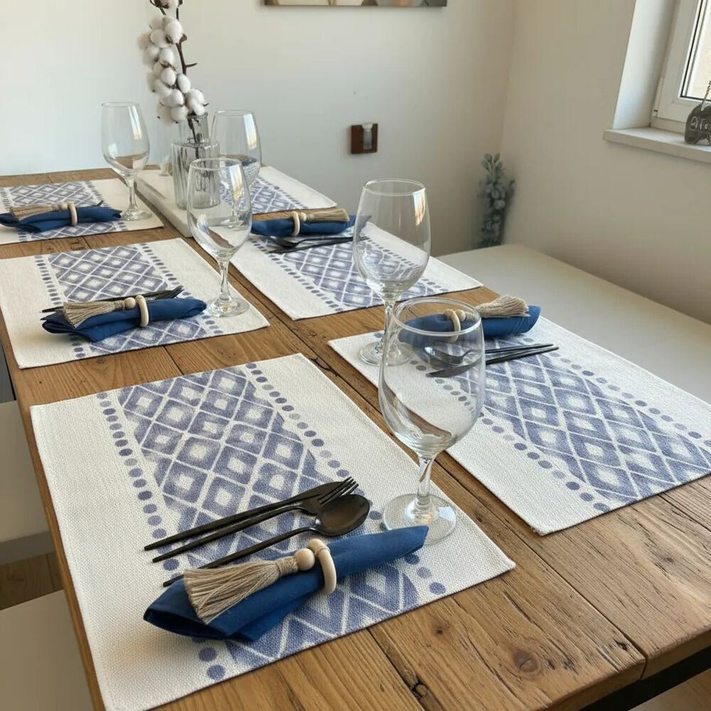 Set De 6 Individuales Tejidos - Dise&ntilde;o Diamante image number 3.0