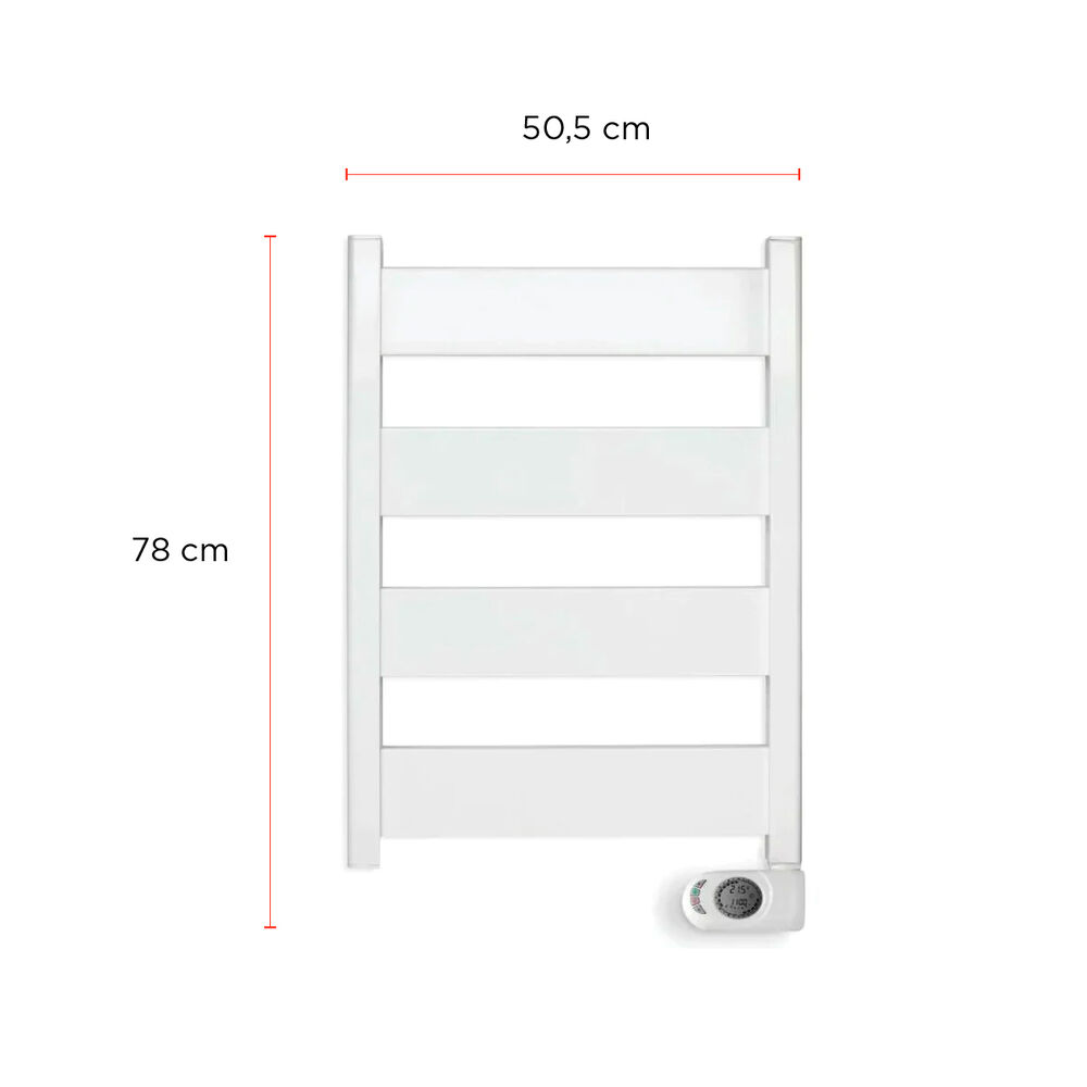 Toallero Radiador Secatoallas El&eacute;ctrico Neris 500w Blanco Primaterm image number 2.0
