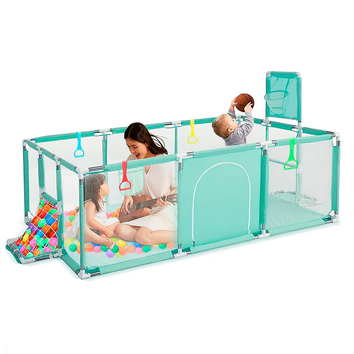 Corral De Seguridad Bebe 180 Cm Con Aro, Arco Y Pelotitas image number 2.0