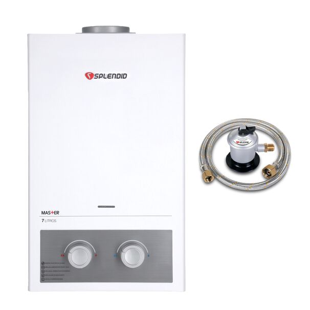 Pack Calefont 7 Litros Gas Licuado Tiro Natural + Regulador