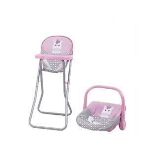 Coche Travel De Juguete Para Mu&ntilde;eca Rosado + Cuna Bebesit