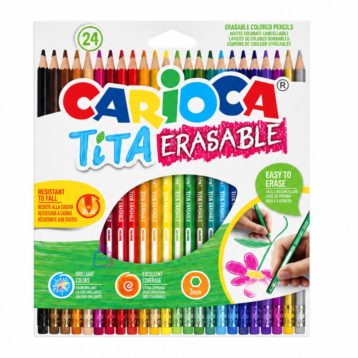 L&aacute;pices Borrables Carioca Tita 24 Colores Escolares - Ps image number 3.0