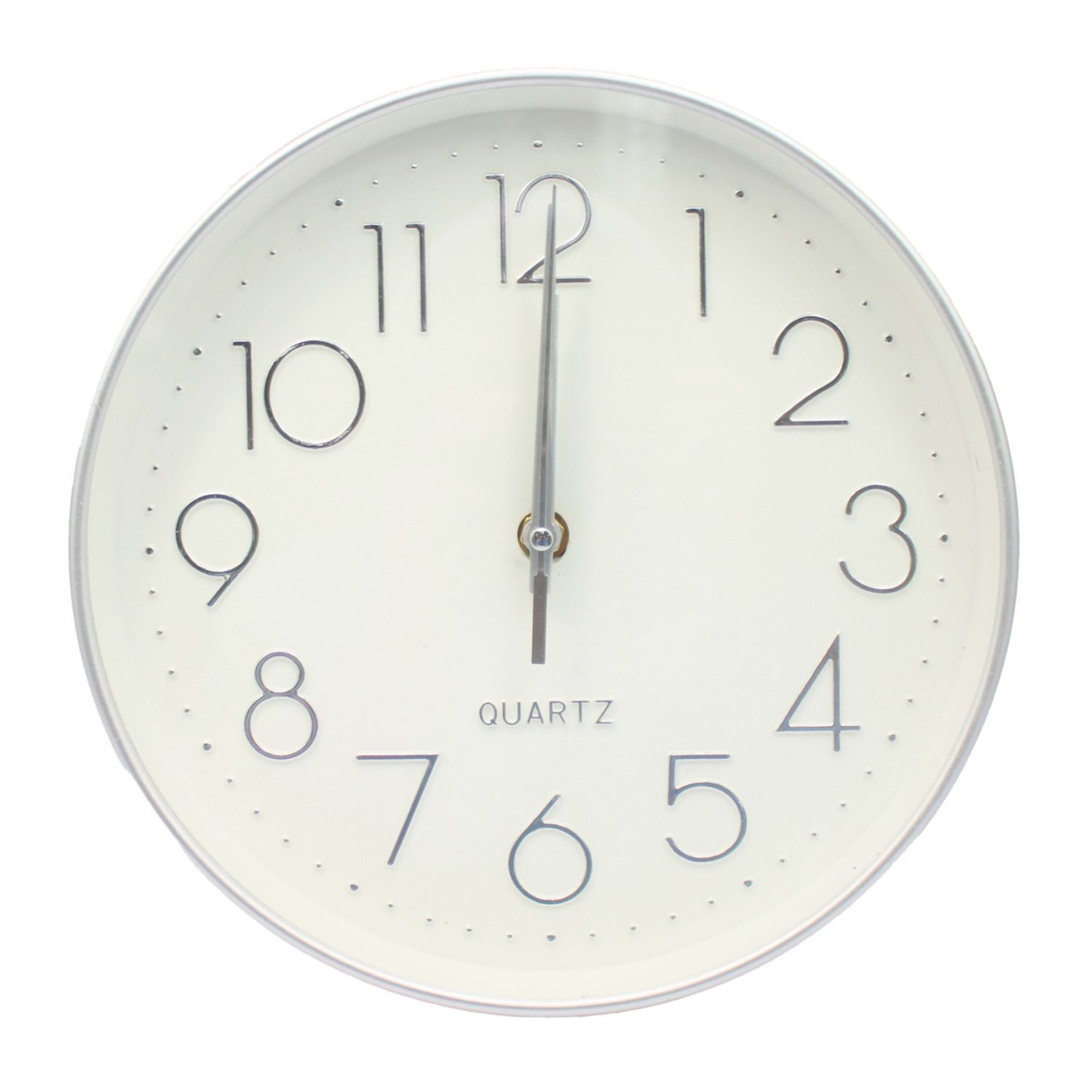 Reloj De Pared Blanco Silver 25cm Decorativo Y Moderno - Ps image number 0.0
