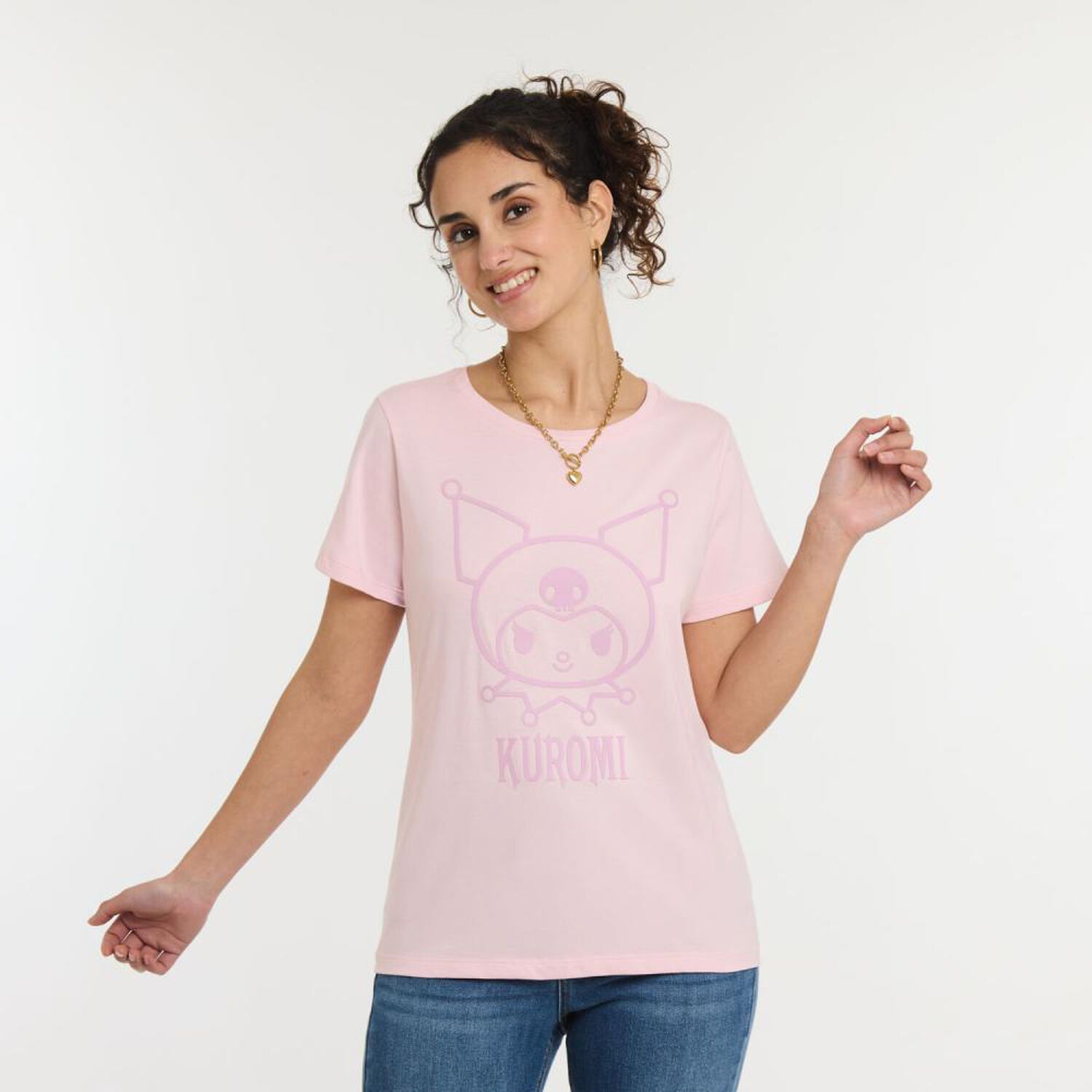 Polera Kuromi Manga Corta Cuello Redondo Mujer Freedom image number 0.0