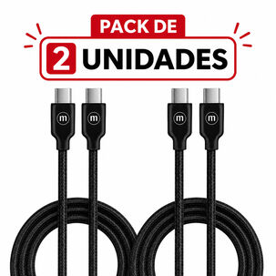 Pack 2 Cable Trenzado Usb C A Usb C Maxell 2 Metros Carga R&aacute;pida Negro