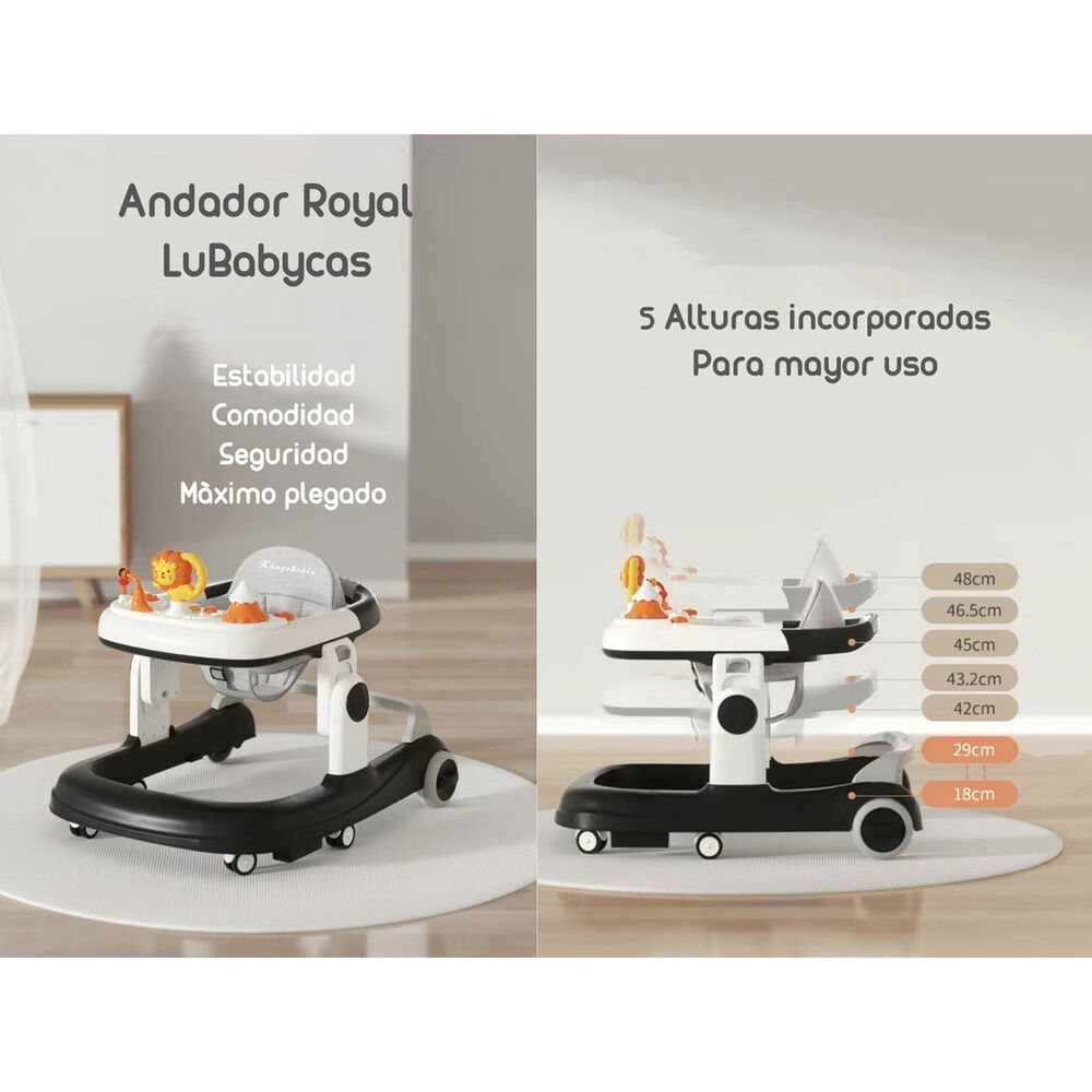 Andador Con Apoya Pies Y M&aacute;s Accesorios Lubabycas Gris image number 3.0