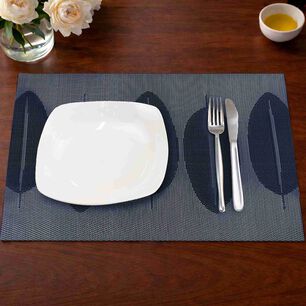 Pack 4 Individuales Nautica Home 45x30cm Reversible Hojas Azul