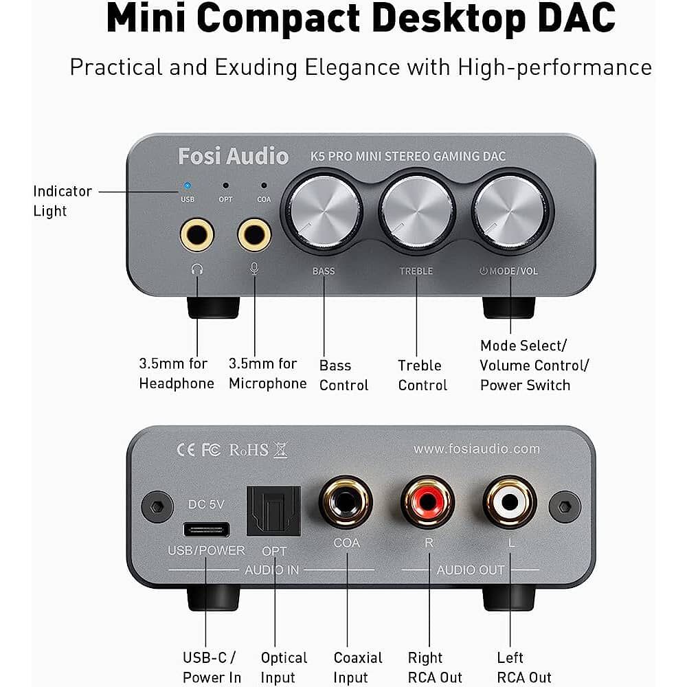 Amplificador De Aud&iacute;fonos Hifi 1000mw - Fosi Audio K5 Pro image number 2.0