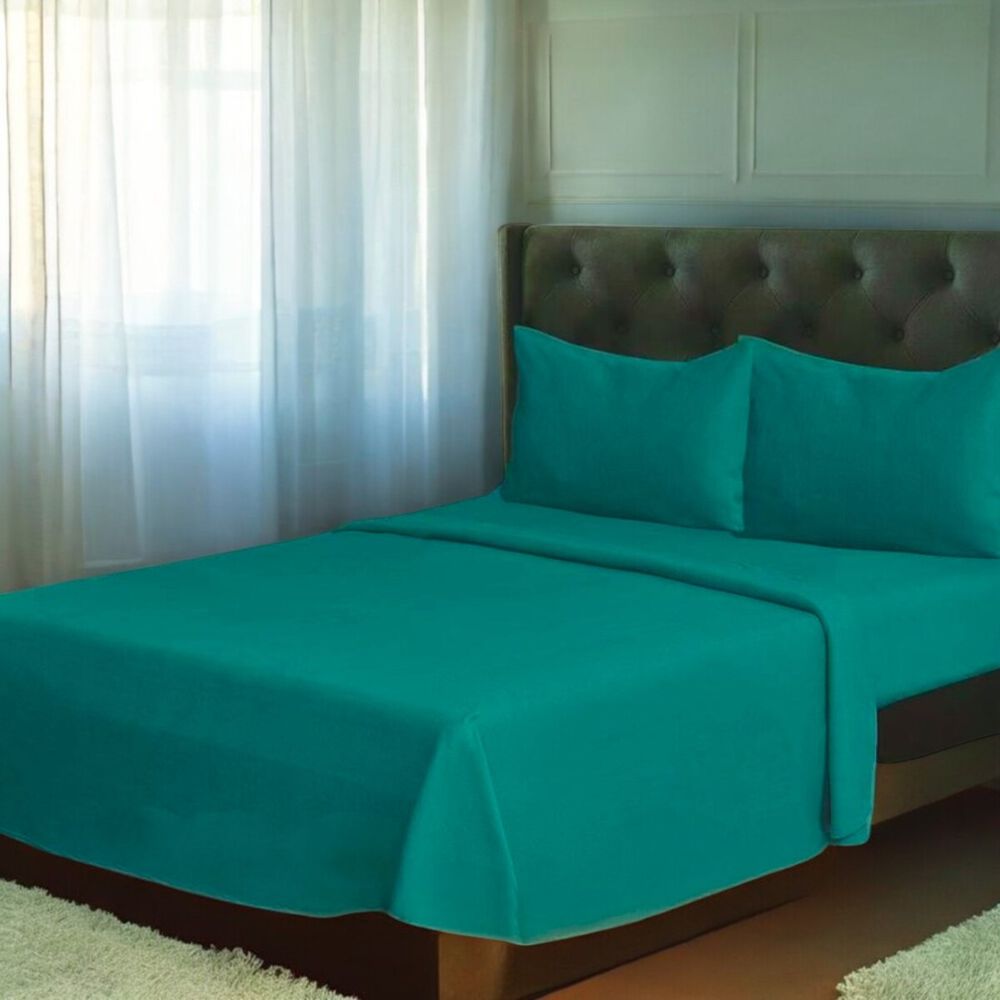 Juego De Sabanas Polar King Mas 2 Fundas De Almohada Color Turquesa image number 1.0