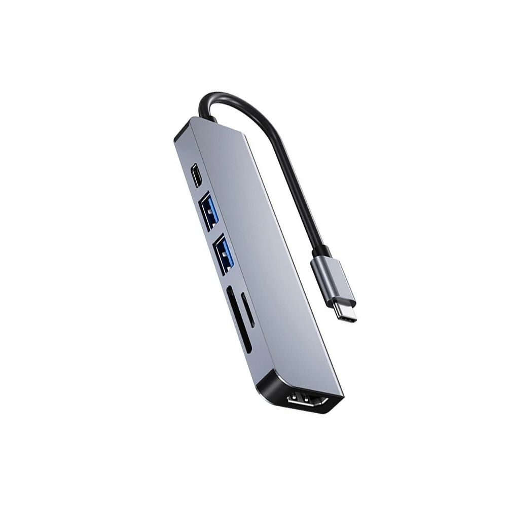 Hub Adaptador Usb-c 6 En 1 (hdmi, Usb 3.0, Tf, Sd, Usb-c) image number 1.0