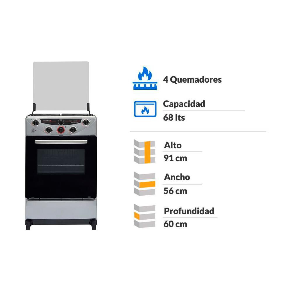 Cocina A Gas Sindelen CH-9400SI / 4 Quemadores image number 1.0