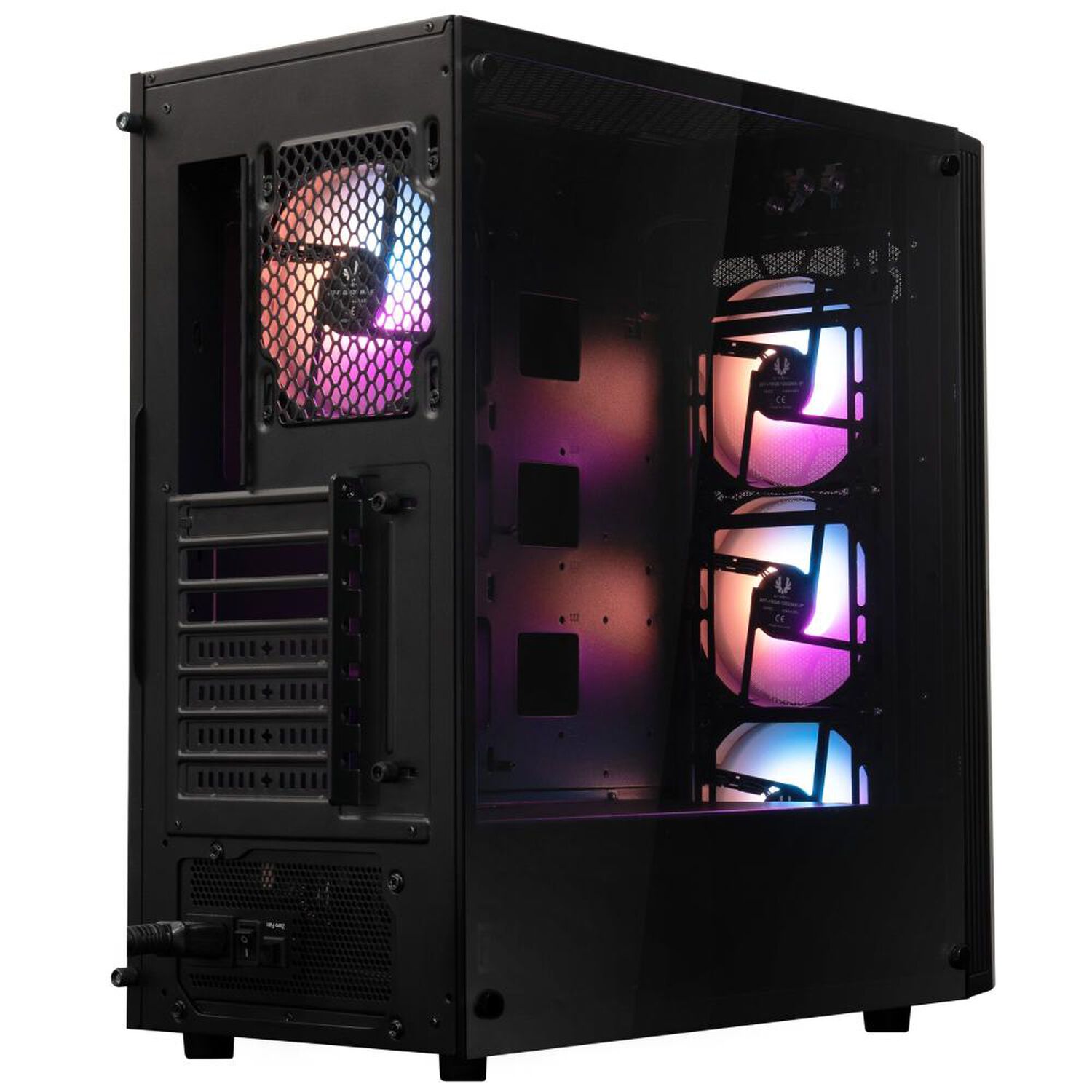 Gabinete Bitfenix/ ​​hades + Fuente De Poder 600w / 4 Ventiladores/ Negro image number 7.0