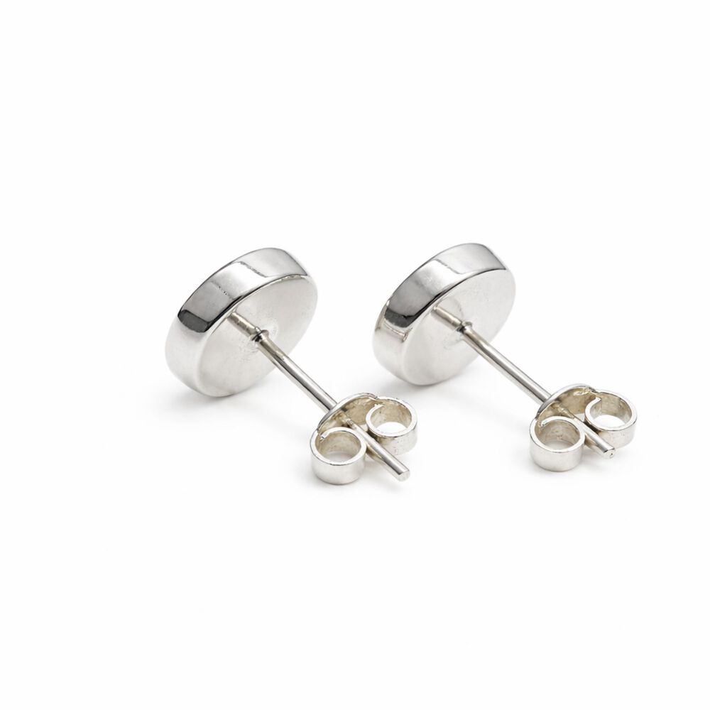 Aros &Aacute;mbar Circular Plata 950 Tornillo Mariposa Mujer Elegantes Piedra &Aacute;mbar image number 1.0