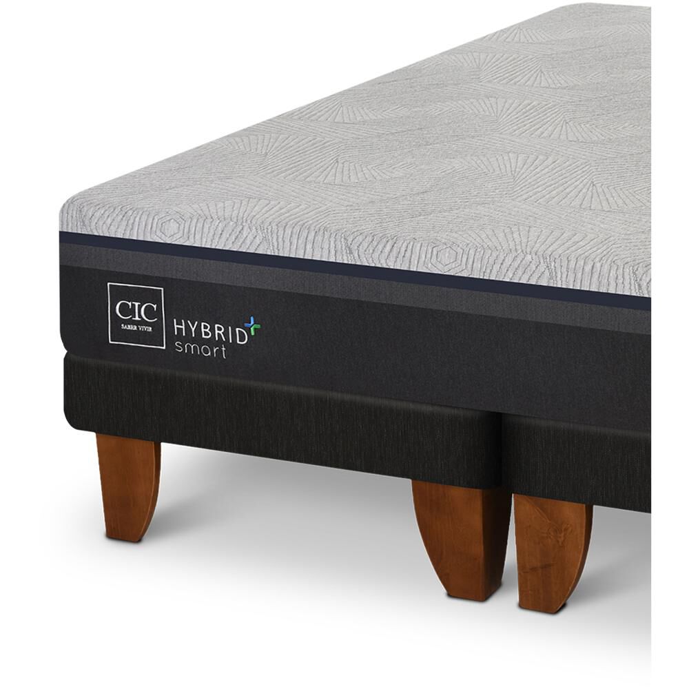 Cama Europea Cic Hybrid Plus / 2 Plazas / Base Dividida + Set De Maderas image number 5.0