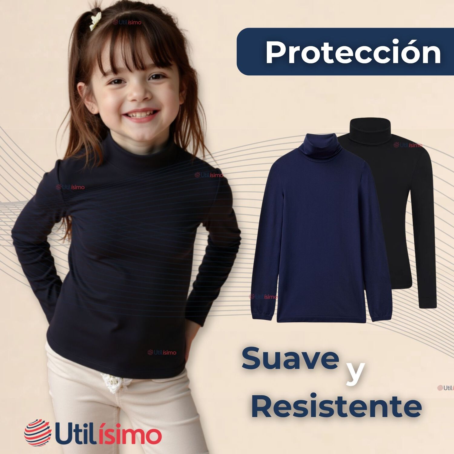Primera Capa Escolar Bamb&uacute; Invierno Camiseta Ni&ntilde;a Cuello Beatle Polera image number 8.0