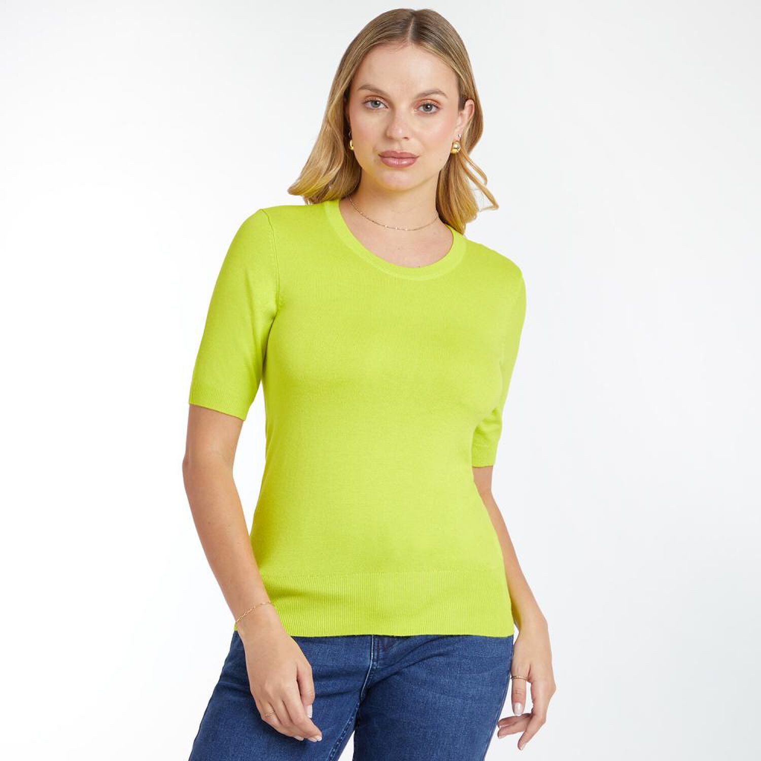 Polera Color Manga Corta Cuello Redondo Mujer Kimera image number 0.0
