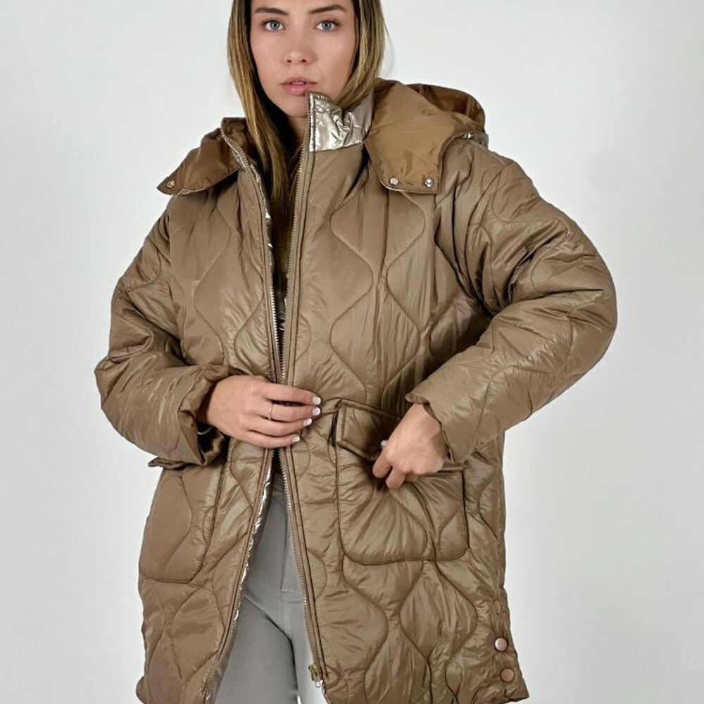 Parka Con Capucha Cuello Metalizado image number 2.0