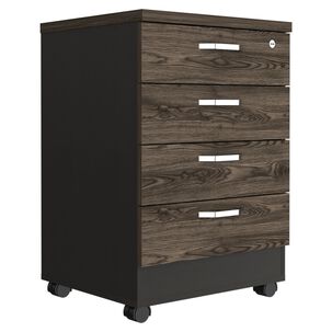 Cajonera Con Ruedas Fm-006n Negro Y Café Oscuro