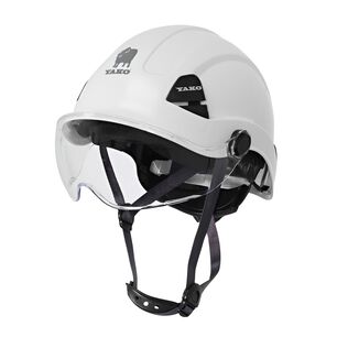 Casco Yako Steelpro Blanco Con Visera Isp